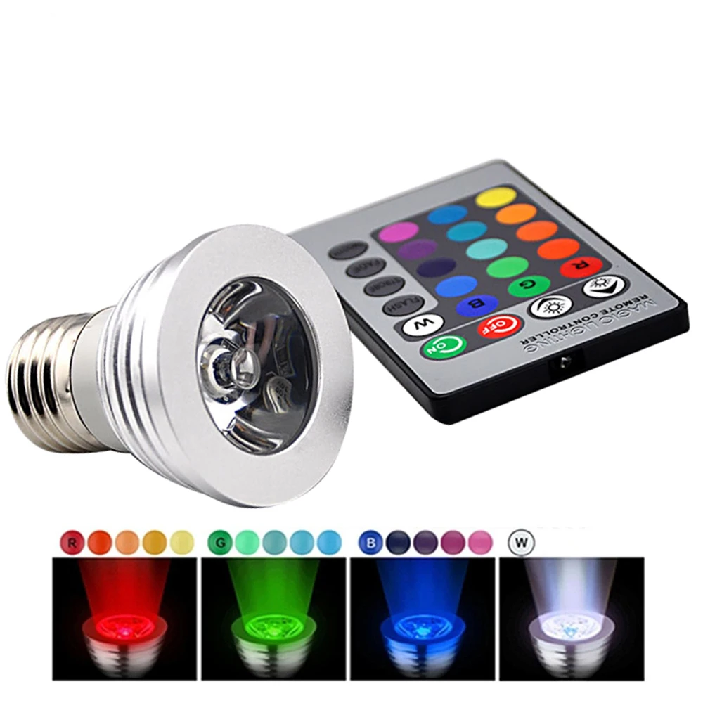 E27 RGB LED Spot Light Bulb AC85-265V LED Spotlight 5W 16 Colors with Remote Controller Epistar led indoor lighting Bulb