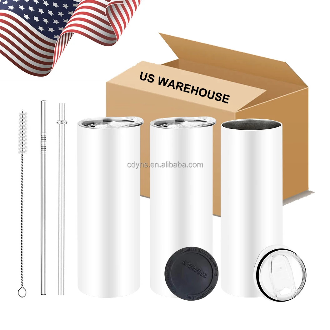 USA warehouse blank sublimation tumbler for gift set flip top soda can colored travel coffee sport wine sippy cup kids bulk