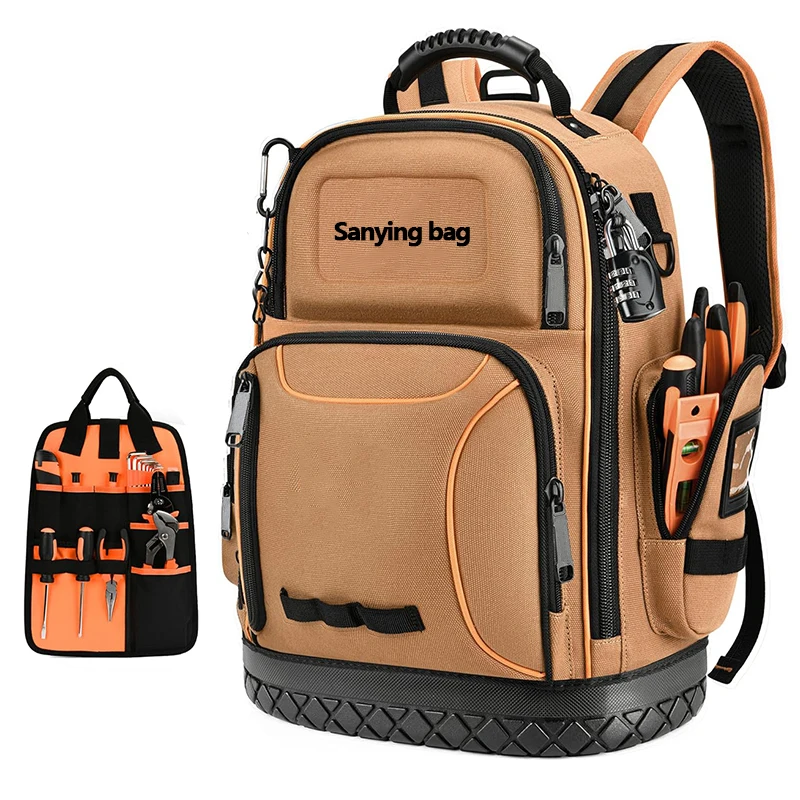 Custom Logo High Quality 1680D Storage Organizer Garden Work Canvas Heavy Duty Electrician Tool bag