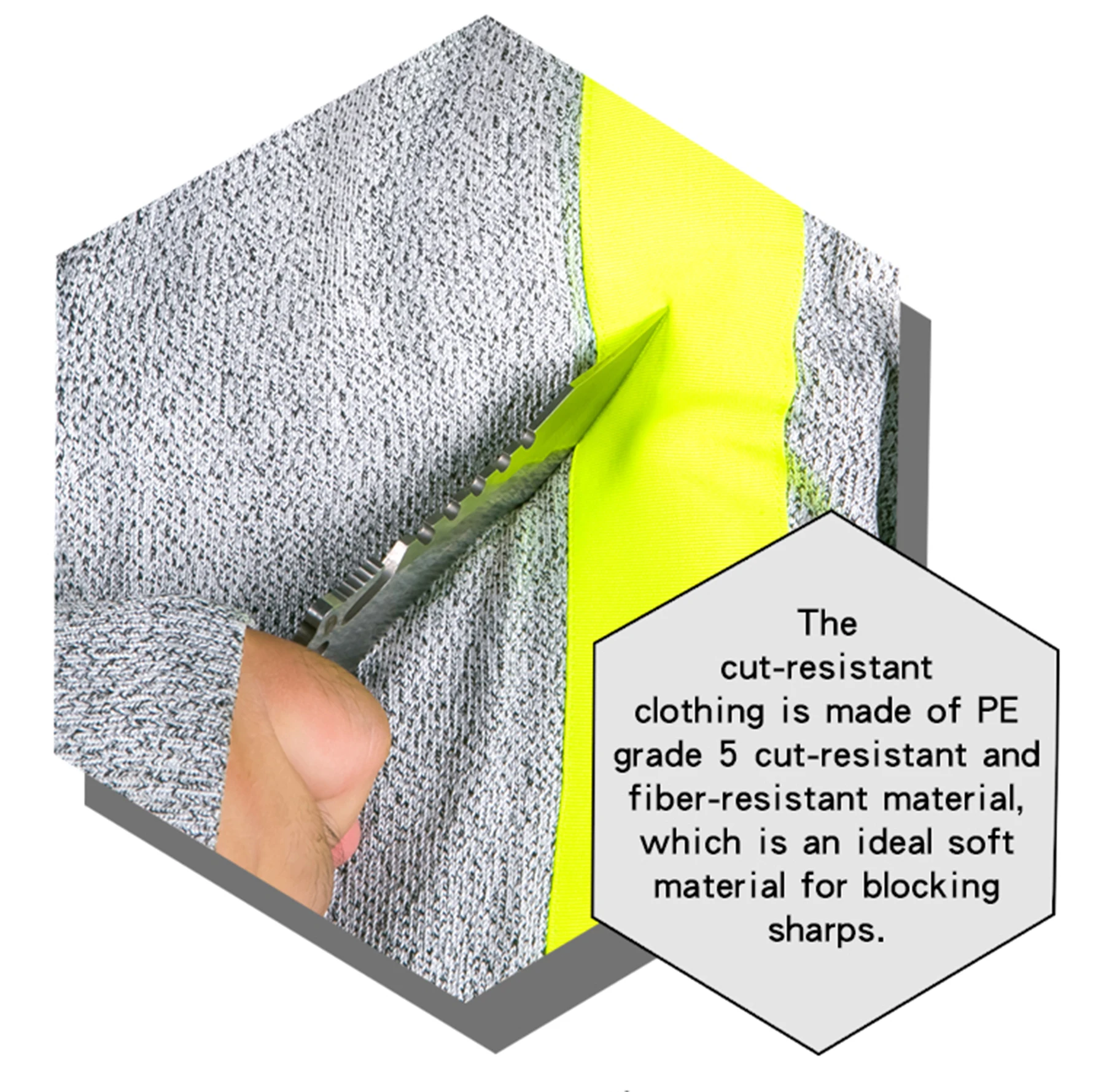Устойчивая к порезам одежда с уровнем защиты от порезов A4 HPPE устойчивая к ударам одежда