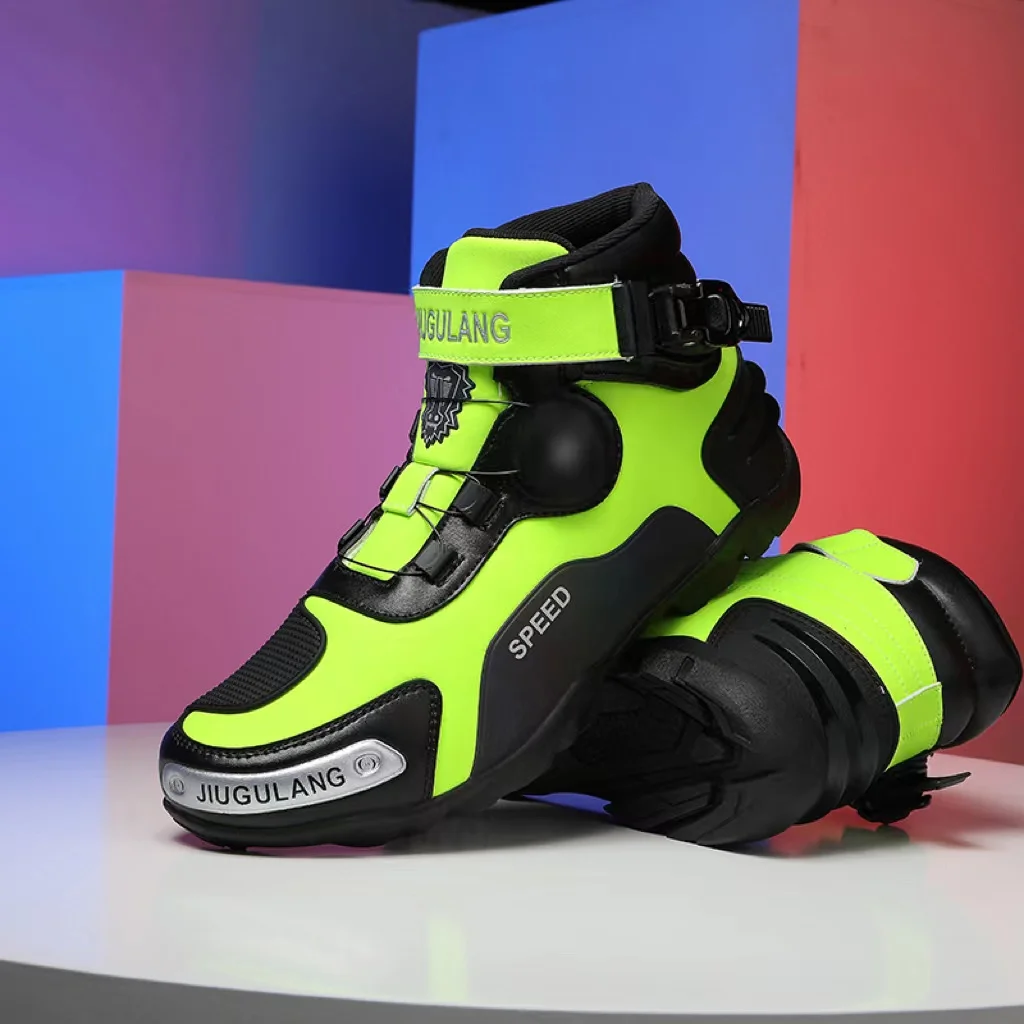Custom Made Best Quality Bike Racing Boots With Buckle Closure Motorcycle Riding Shoes Outdoor sport Protective Motocross  Shoes