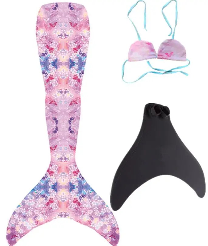 hot sales two pieces bra mermaid tails bikini swimsuit shine sequins sea-maid bikini with swim fins