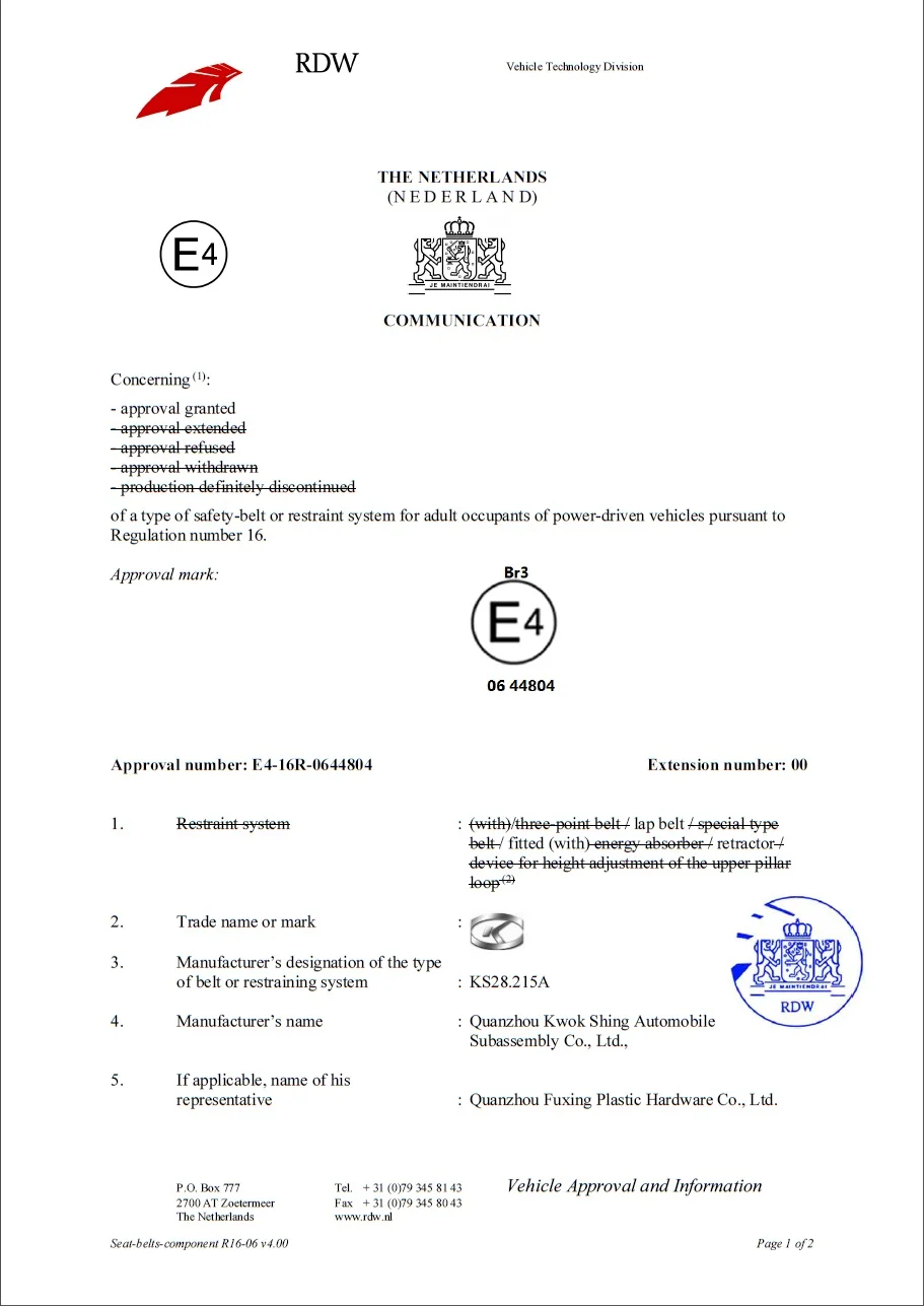 Wholesale Universal Retractable Certificated Bus Rear Safety Seat Belt 2 Point Car Seatbelt