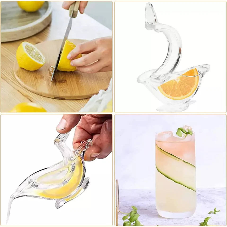 Acrylic Lemon Squeezer Clear Manual Press Juicer exprimidor de limon pajarito Bird Lemon Squeezers Glass Lemon Slice Squeezer