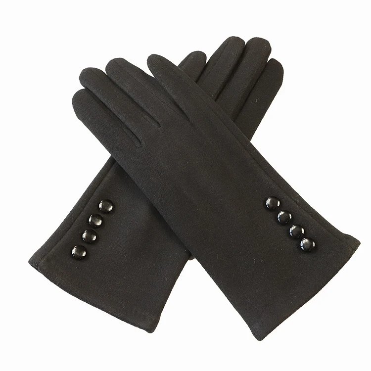 Custom black  touch screen gloves for women in winter outdoor warm gloves