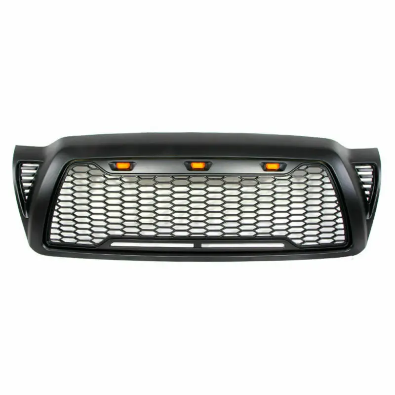 KINGCHER Передняя решетка для Toyota Tacoma 2005-2011 ABS с сотовой блендой со светодиодными