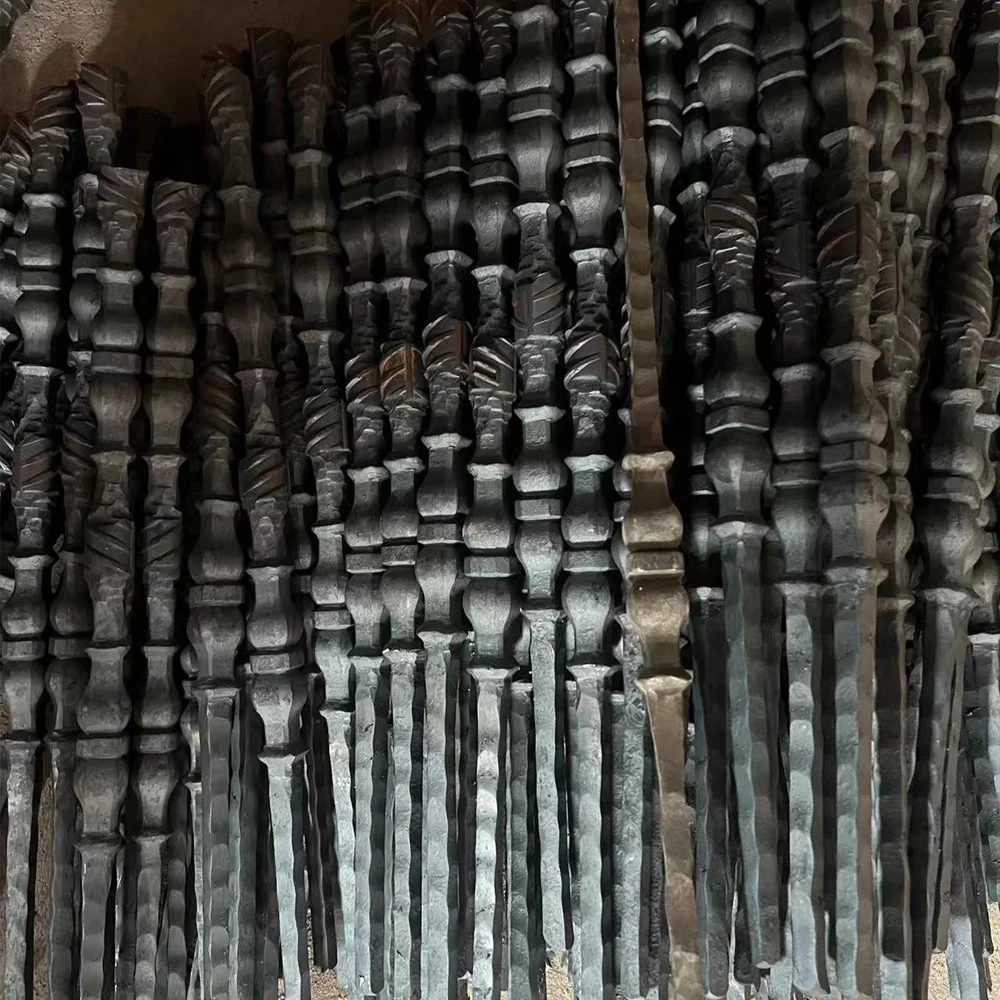 Wrought Iron Balustrades and Spindles Hand Forged Component Ornamental Elements for Stairs Railing Handrail Gate Fence Parts