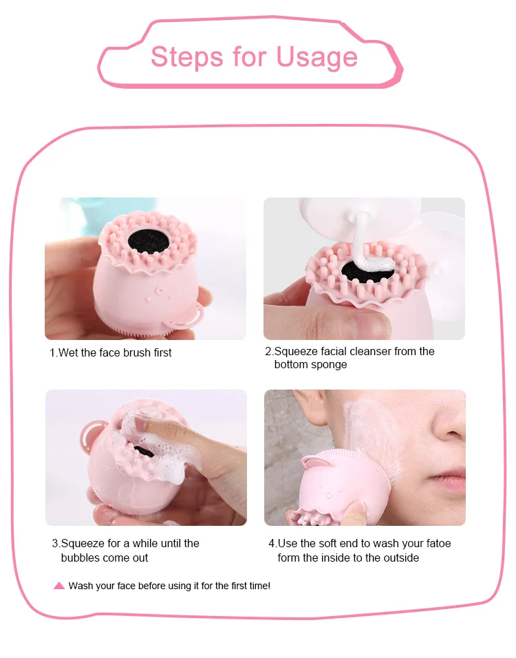 Soft Silicone Facial Cleansing Scrub Silicone Face Brush  for Massage