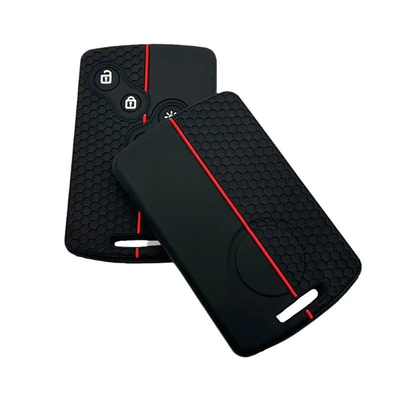 Silicone Remote Keychain Key Cover For Renault Clio Laguna Koleos Megane Fluence Zoe Scenic Captur Card 4 Buttons Car Key Case