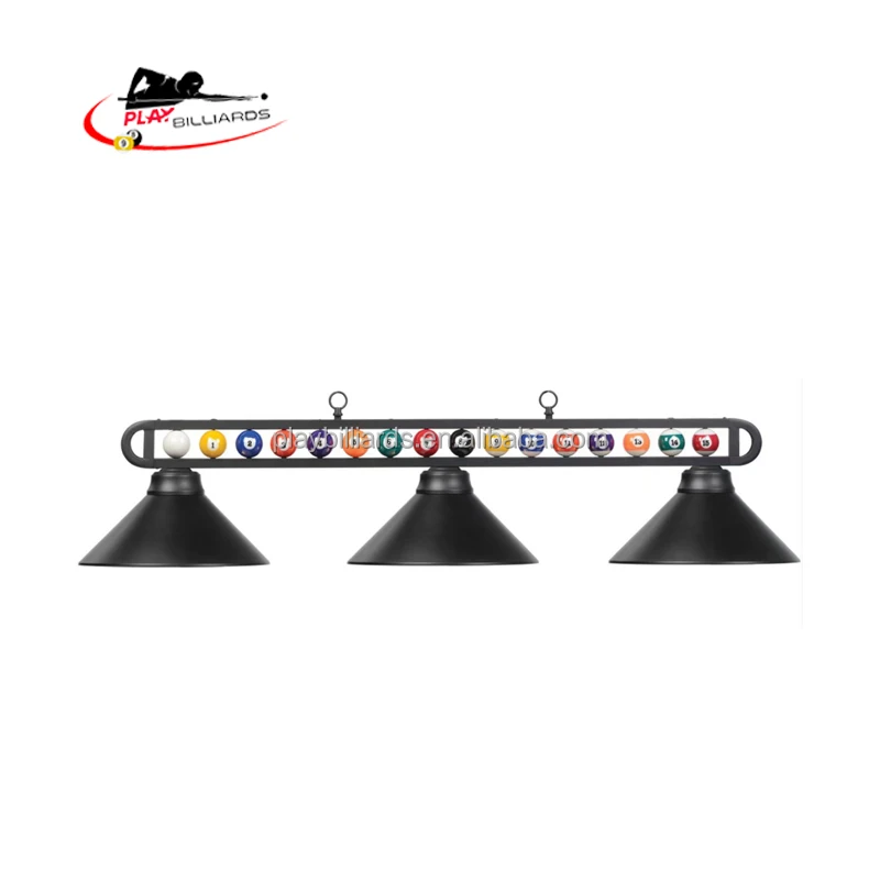 Luxury billiard room special chandelier simple three head black shade retro style snooker accessories