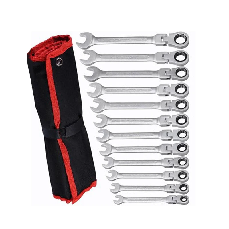 12 pcs combination torque ratchet wrench CRV 72 gear adjustable wrench tool set hand tool set wrench