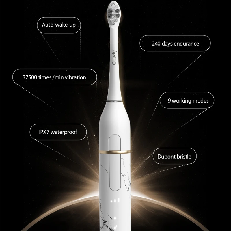 Wholesale Tktk Trending Teeth Whitening 9 Modes IPX7 Waterproof Smart Sonic Electric Toothbrush With Pressure Sensor