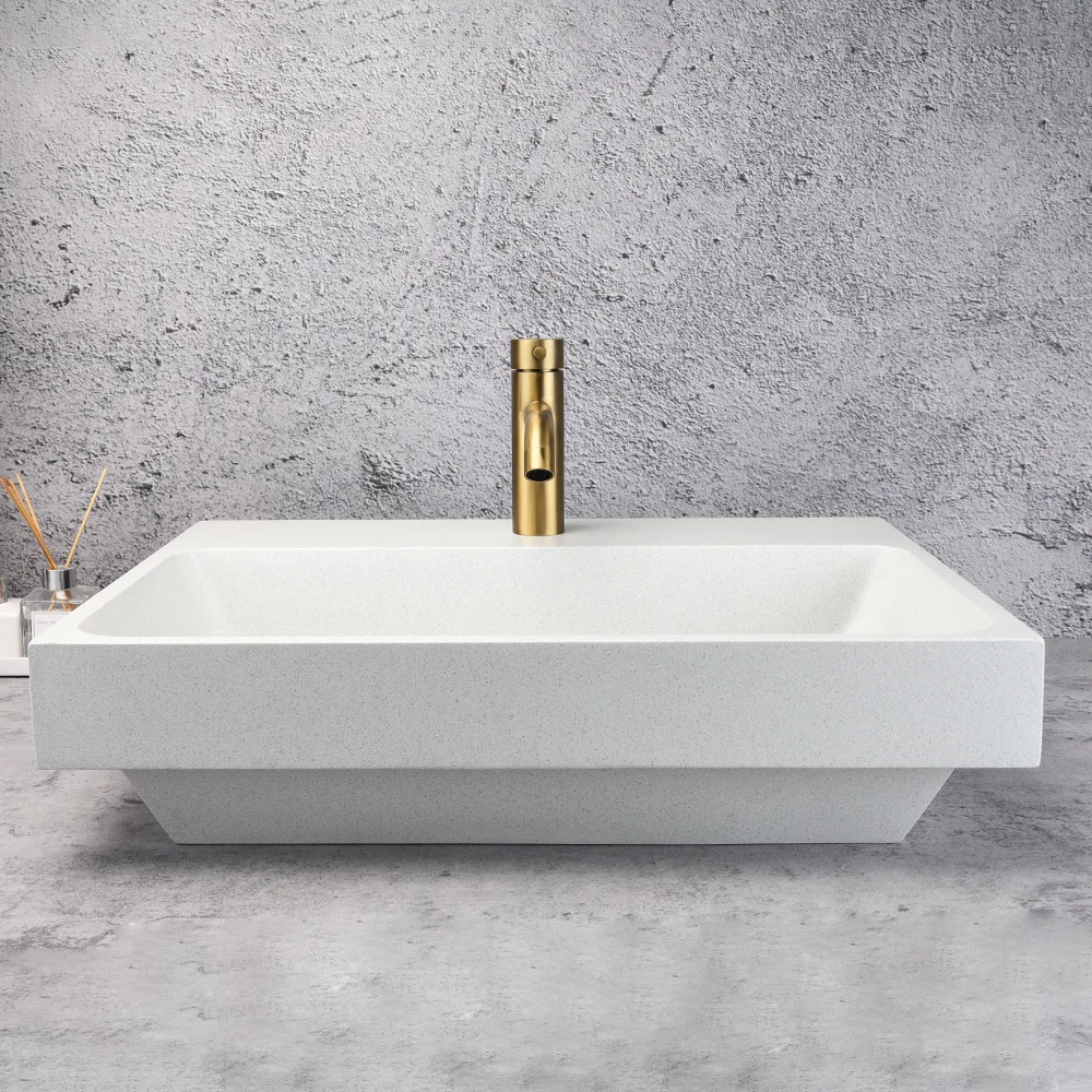 Wholesale luxury hotel bathroom wash basin rectangular sink art basin washing basin