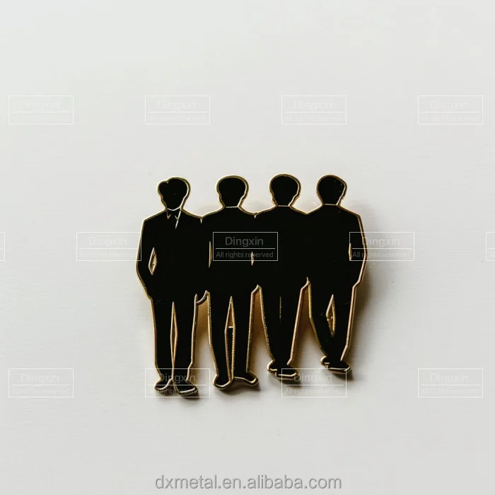 Factory Custom KPOP Goods Metal Pins Black Pink Yellow Rainbow Enamel Pins For Music Fans