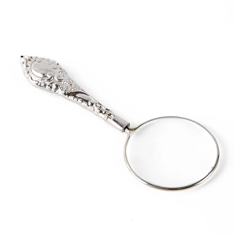 Metal Glass lens handle 5 times magnifying Glass Jewelry Eye Tool Jewellery Lens Magnifying Triplet Glass