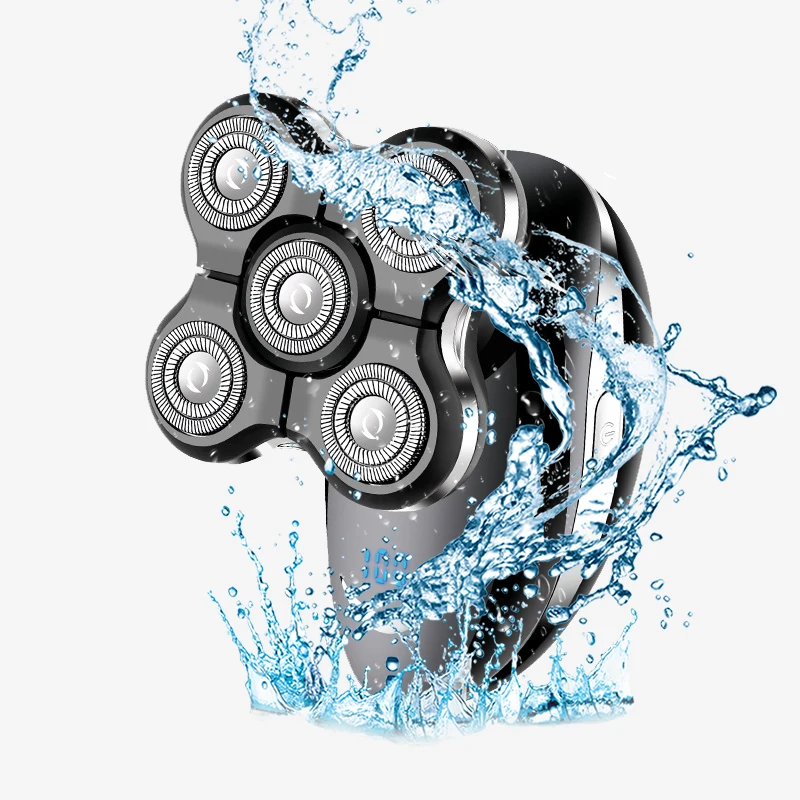 
5 in 1 Electric Shaver 5 Floating Blade Heads Wet-Dry Dual Use Waterproof Shaving Machine Razor Beard Trimmer Face Care for Men 