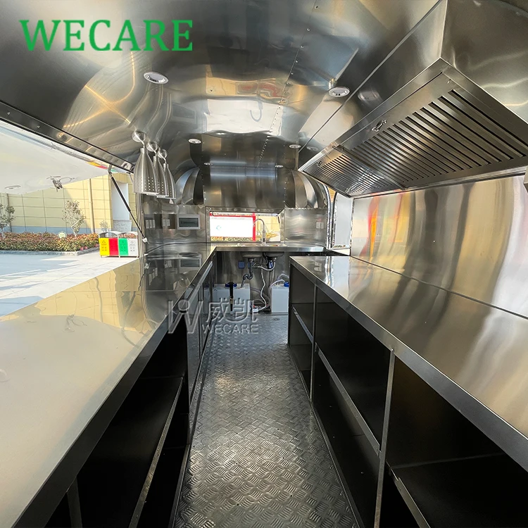Wecare airstream фургон для еды мобильный кухонный прицеп пиццы полностью оборудованный ресторанный концессионный