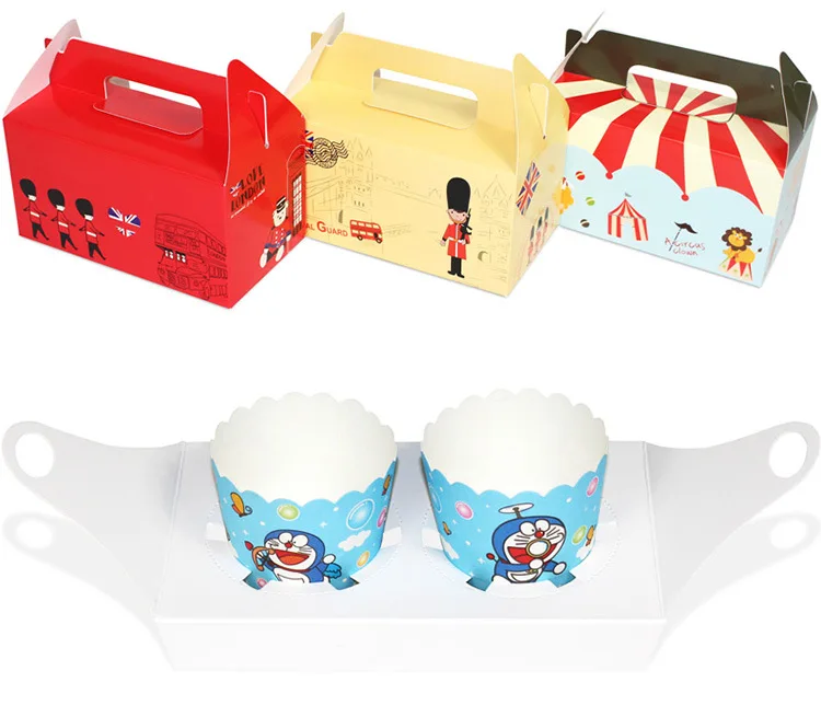 Wholesale Custom Logo Printed Paper Food Packaging Box White Kraft Paper Gable Boxes for Restaurants & Bakery Foods Packaging