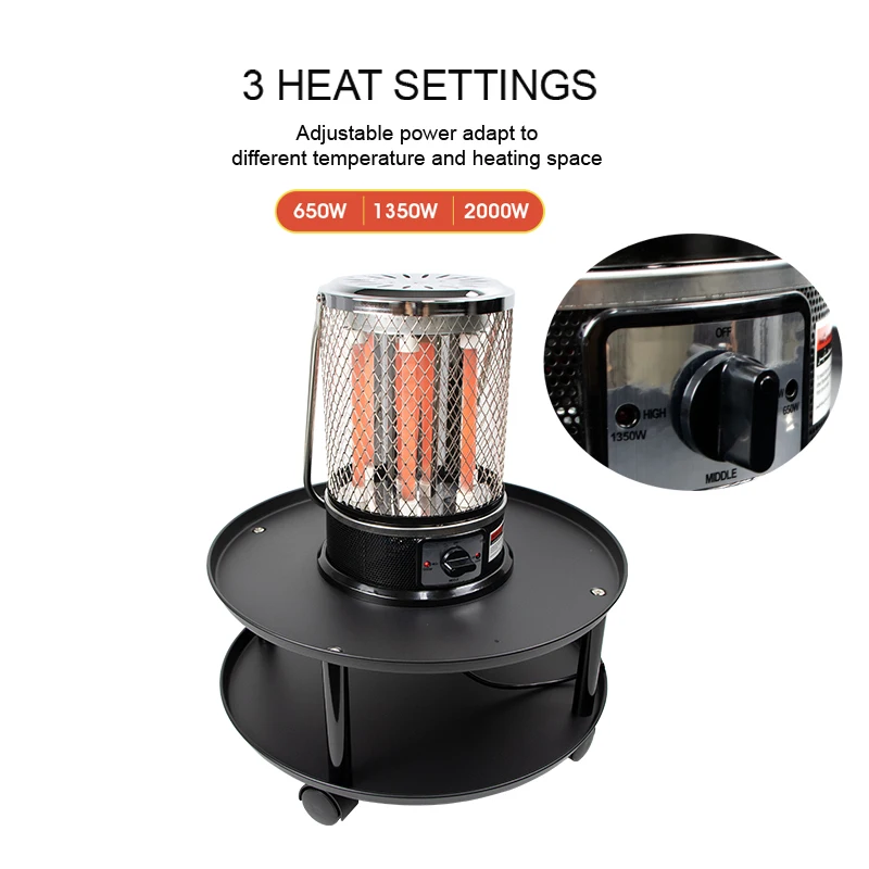 APG 2000W Factory direct sales Energy saving indoor Electric heater with round table Movable Room heater