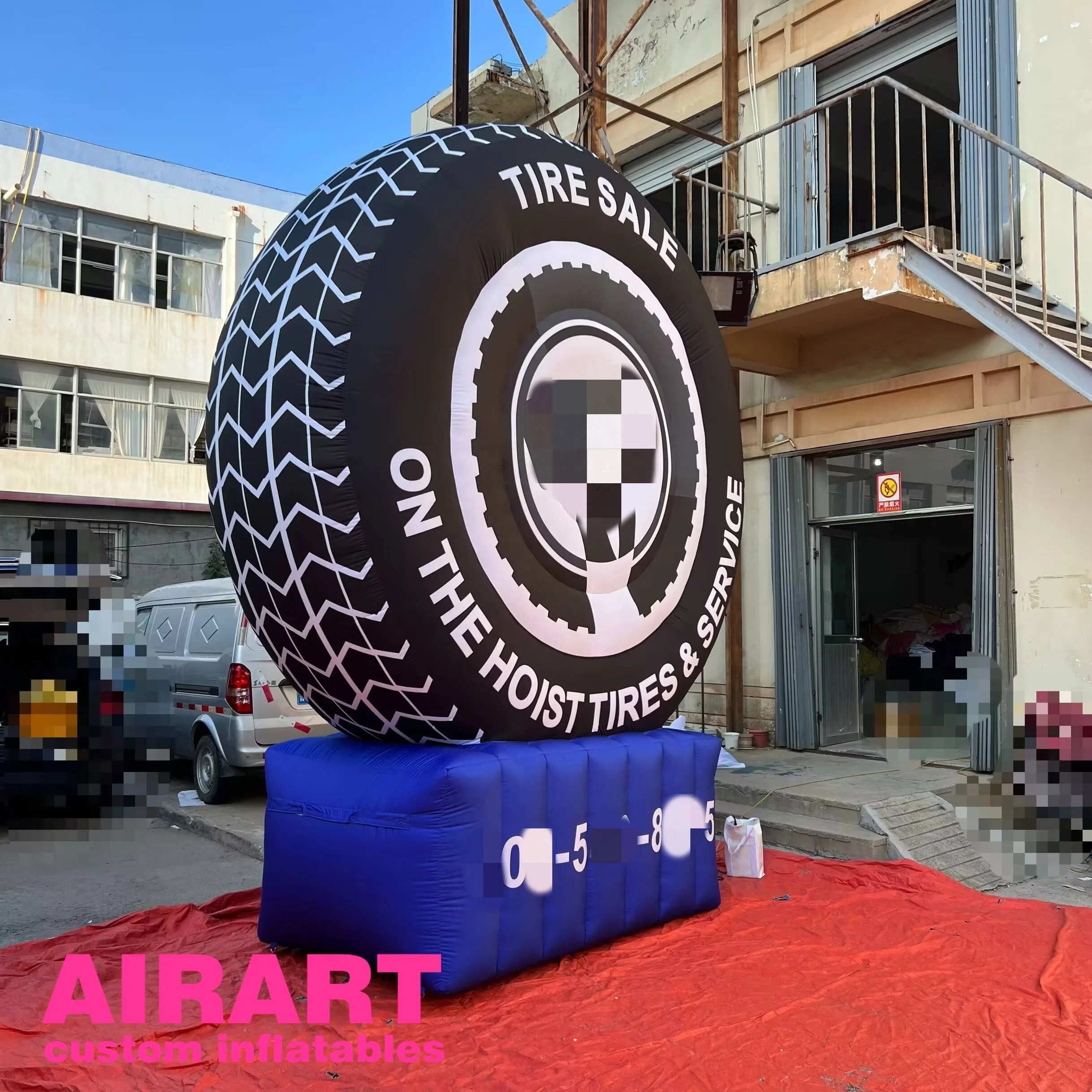 Advertise customized logo inflatable car store tire balloon for business activity,simulation inflatable tyre