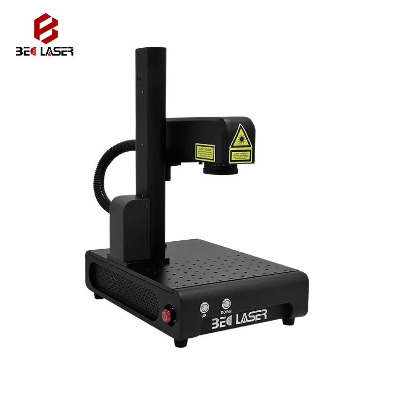 BECLASER  20W 30W smart portable fiber laser marking machine with motorized z axis for gold, silver, brass.