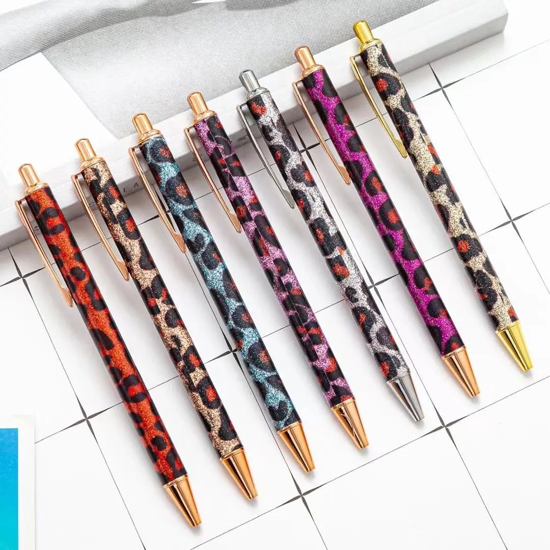 J218 leopard print ballpen,Custom Promotional Bling Lady Gift Novelty Ball Pens