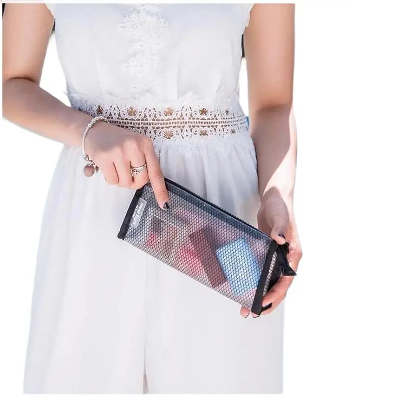 Makeup Travel Bag Custom Printed Logo Pvc Hanging Toiletry Toiletry Custom Plastic Sublimation With Led Mirror clear plastic bag