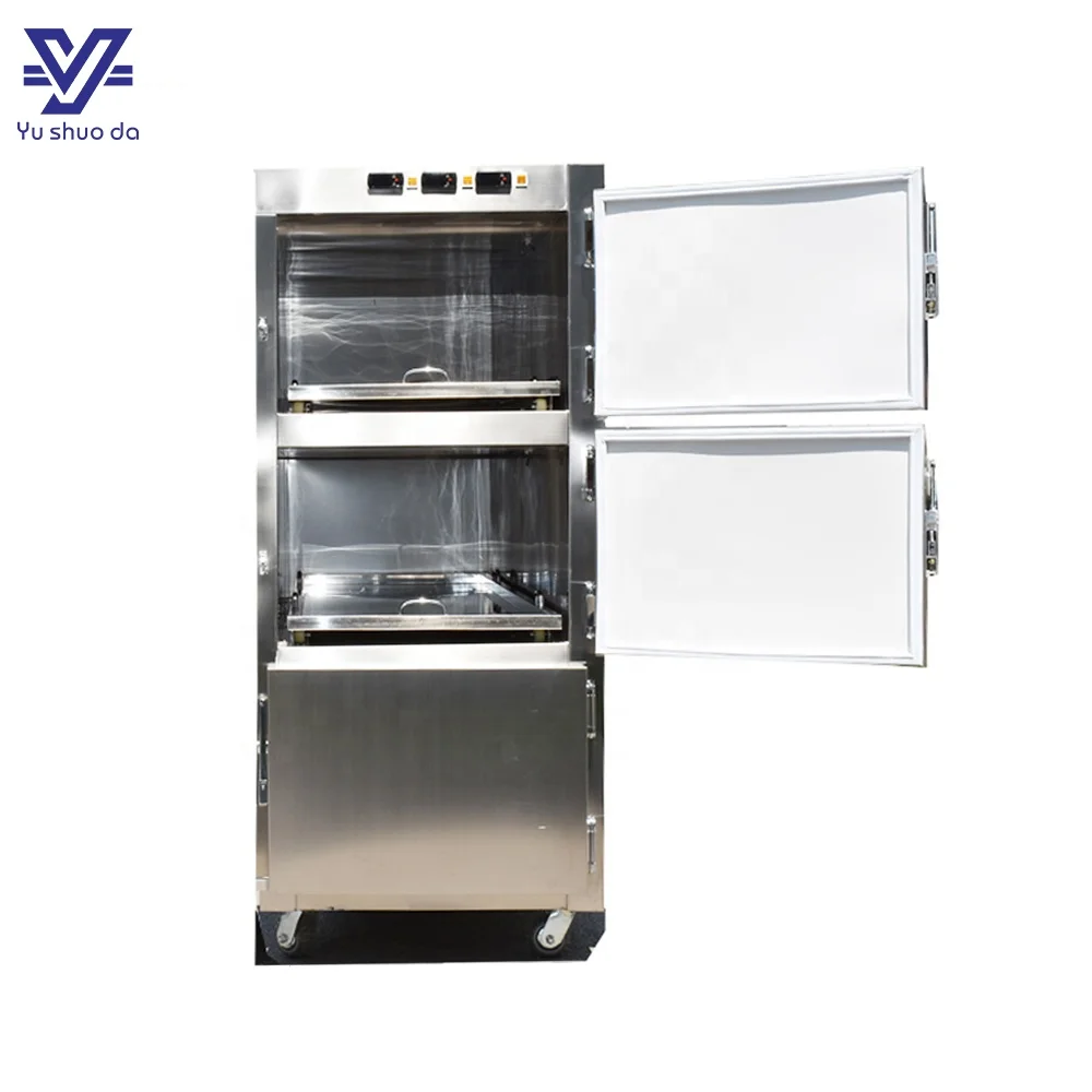 YUSHUODA hospital use refrigeration equipment 3 corpses freezer and refrigerator with wheel