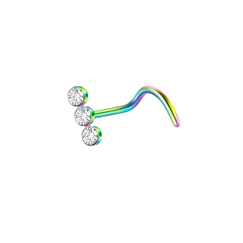 High Quality Body Piercing Geometric Fake Nose Ring Stainless Steel Creative Diamond Nose Clip Women