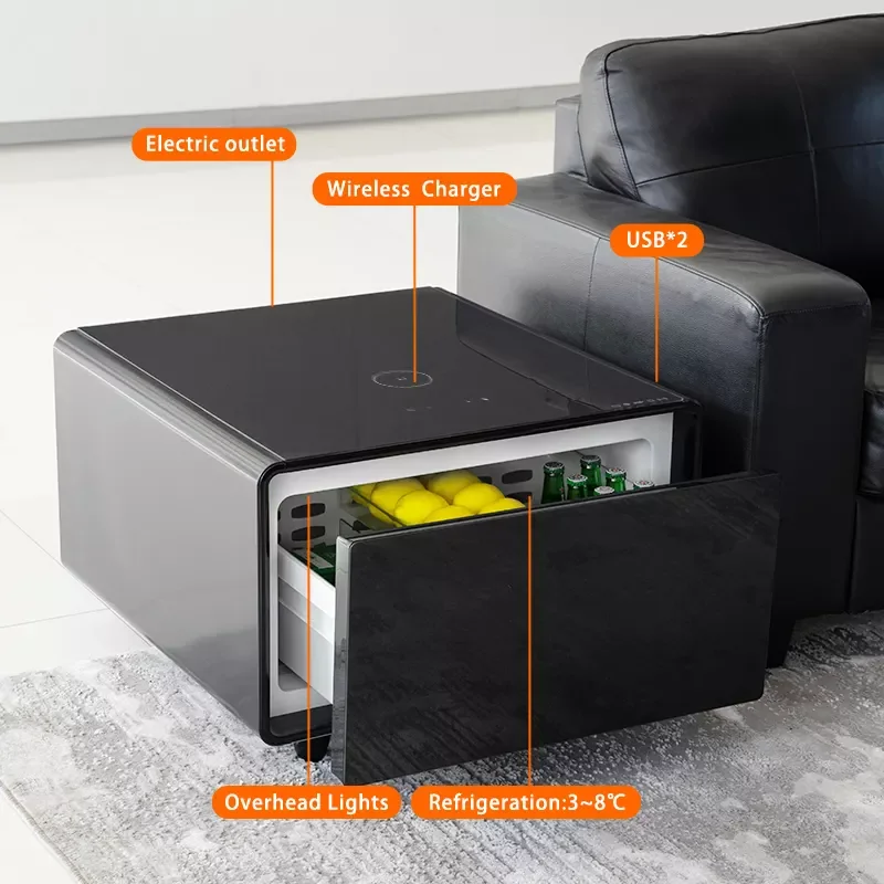Summer dedicated mini smart refrigerator modern bedside table side table beverage smart coffee table storage wireless charging