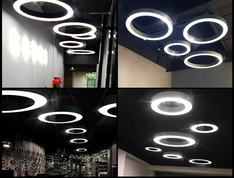 Best selling Led Office Minimalist Ceiling Lamp led chandelier square hollow solid led office linear pendant light