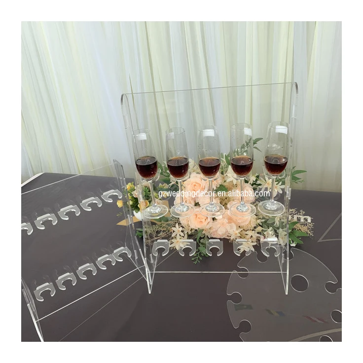 Clear Acrylic Water Bubbly Wine Glass Cup Stand Display Rack Champagne Wall For Wedding Decoration