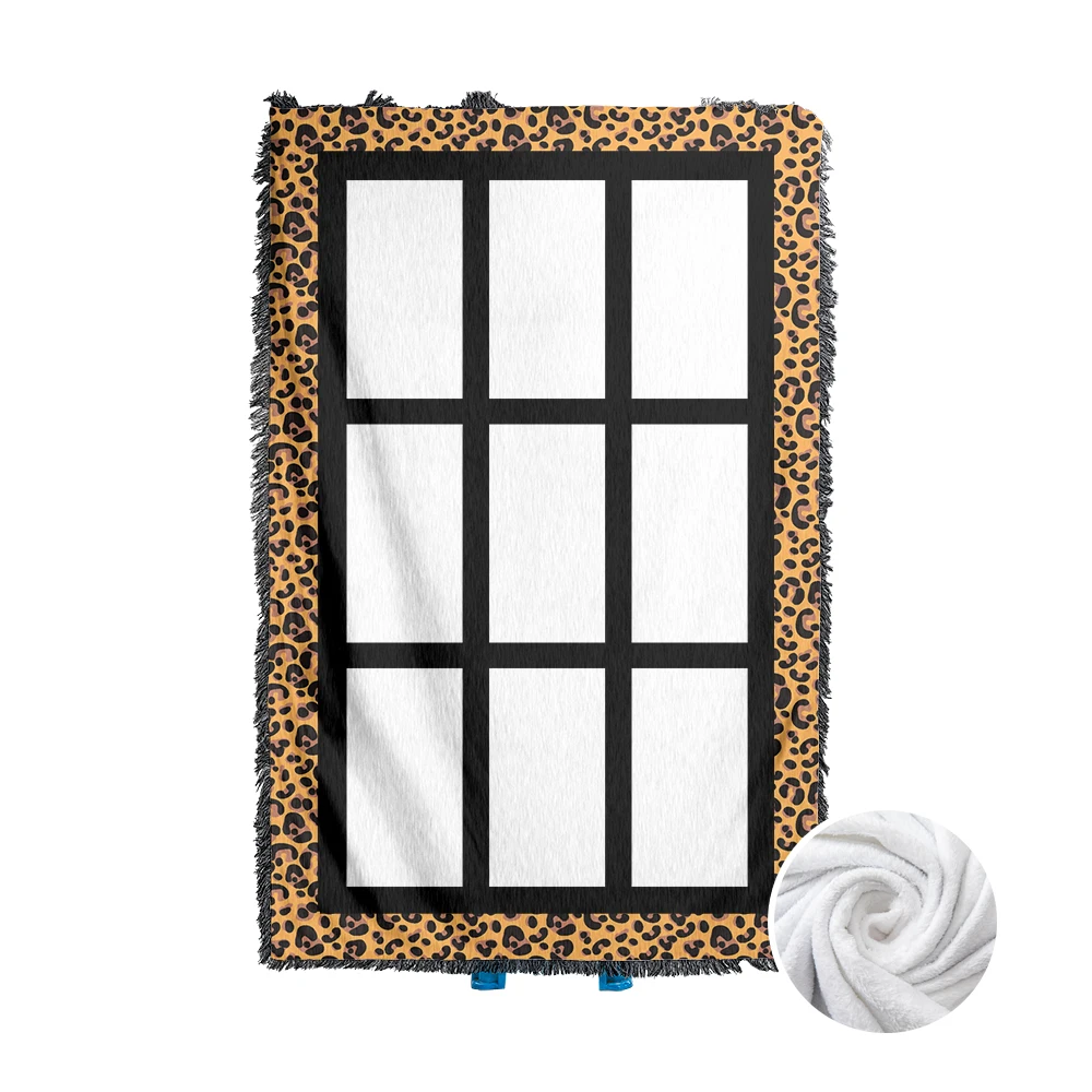 Double layer cow printed flannel moving chunky knit chunky knit blanket 280g printed crazy christmas holiday flannel blanket