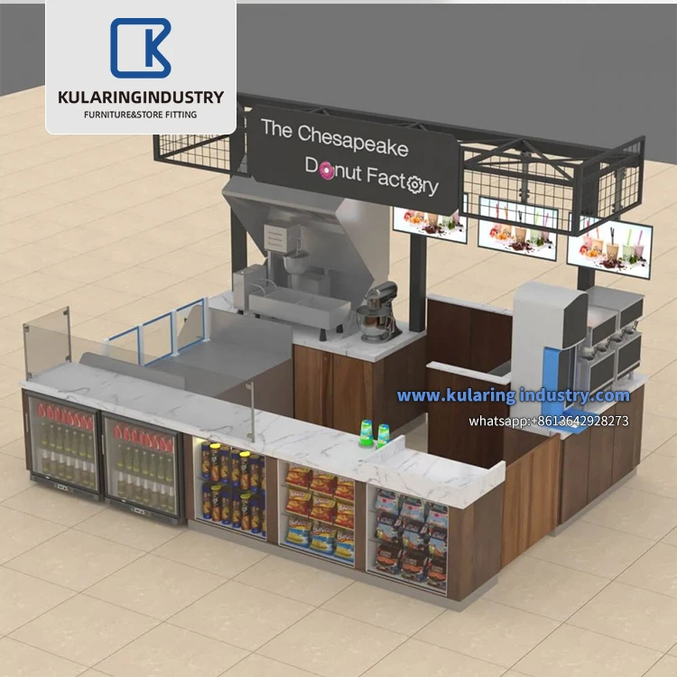 Hot Selling Donut Kiosk & Bakery Display Counter with Professional Design in Retail Store