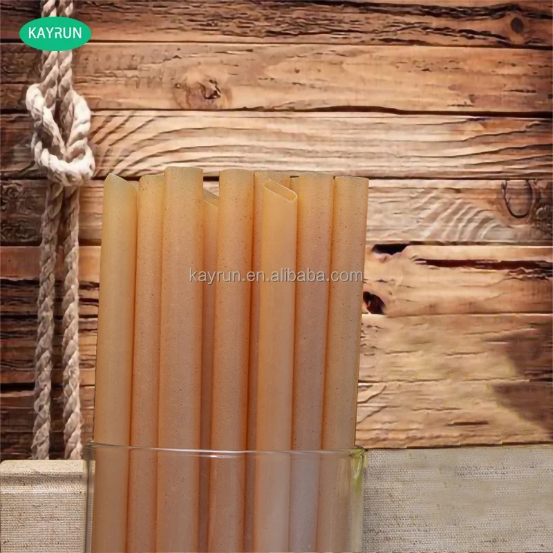 Vegetable fiber Individual wrapped sugarcane bagasse straw Compostable bio degradable Sugar cane drink straw