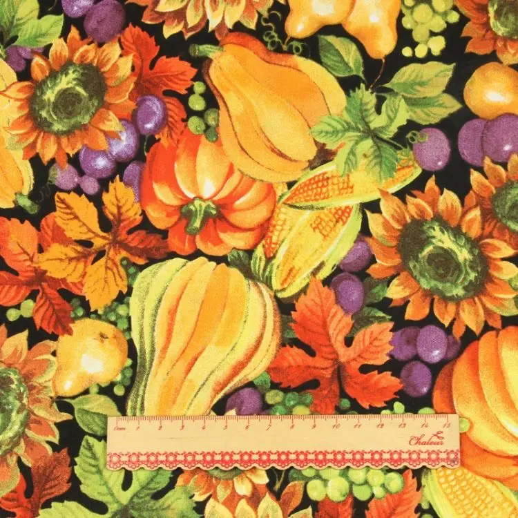 Hot Sale Good Quality Colorful Fruits And Dessert Design Custom Christmas Cotton Fabric By The Yard