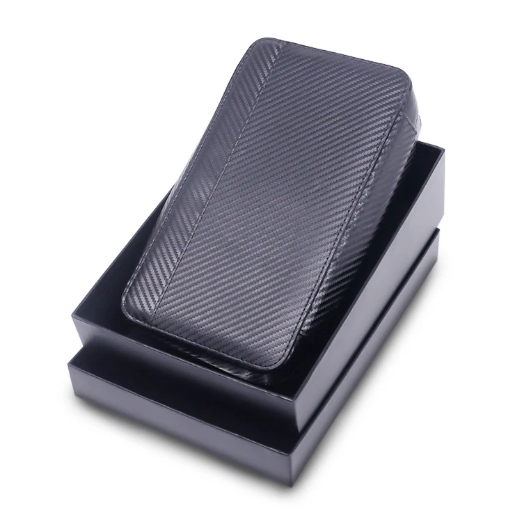 Manufacturer wholesale suitcase tube cedar wood cigar slot leather cigar case