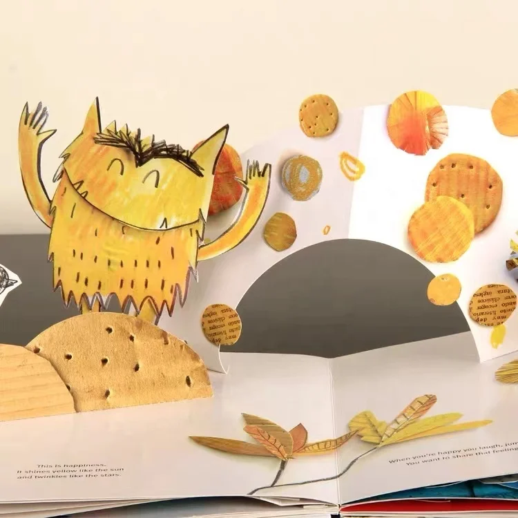 Hardcover Die cut Strength factory custom services education printing 3d pop up books for kids pop up story books