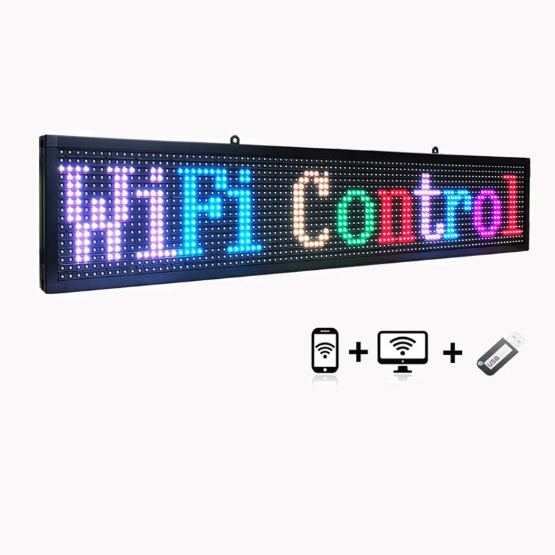 Programable scrolling led moving message sign single color P7.62 led display sign outdoor dot matrix Led display