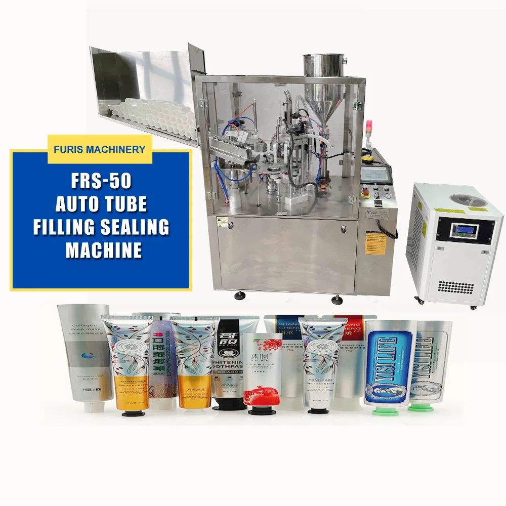 High speed Lotion  cosmetic semi full automatic aluminium plastic compound soft tube filling and ultrasonic heat sealing machine