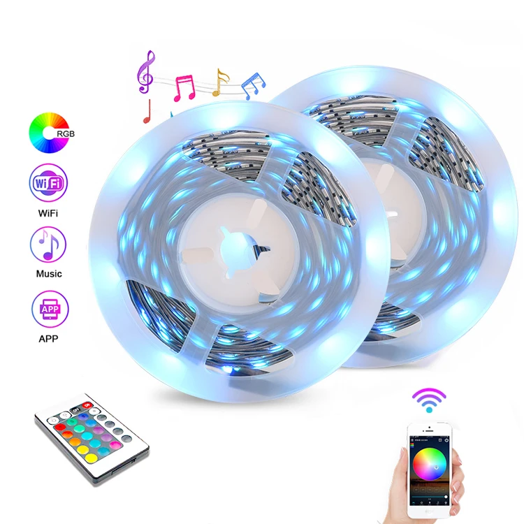 
Manufacturer remote control IP20 music home smd5050 dimmable RGB led strip light 
