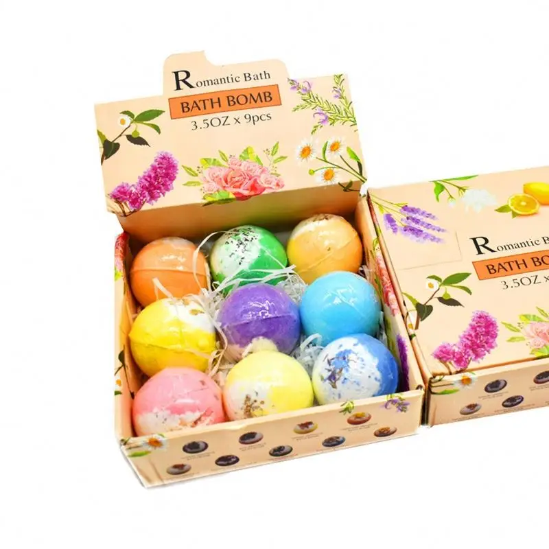 Hot Selling Private Label Customized Rich Bubble Floral Scent Vegan Bath Bombs