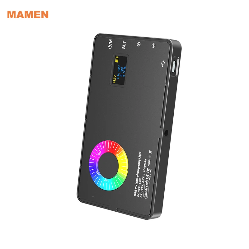 MAMEN RGB Camera LED Lighting cell phone Photography LED Fill Light For Studio Video Shooting Video light Customized