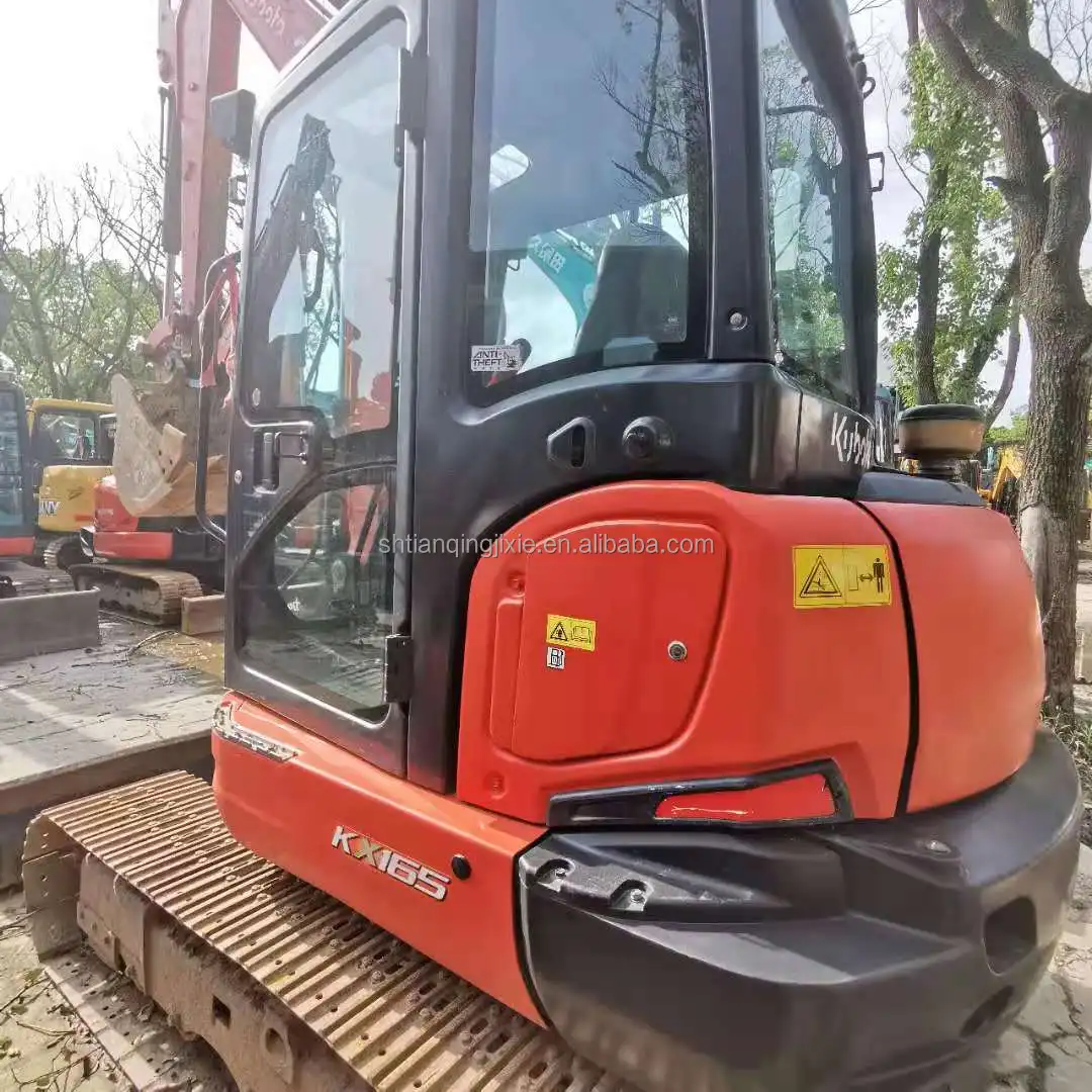 Secondhand crawler excavators for sale 16.5t Kubota KX165-5 original Japan construction machinery small digger High quality Peru