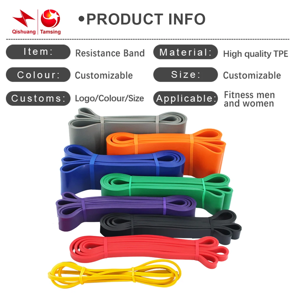 Wholesale Workout Pull Up Assist Exercise Band Fitness Long Elastic Band TPE Resistance Stretching Band Set