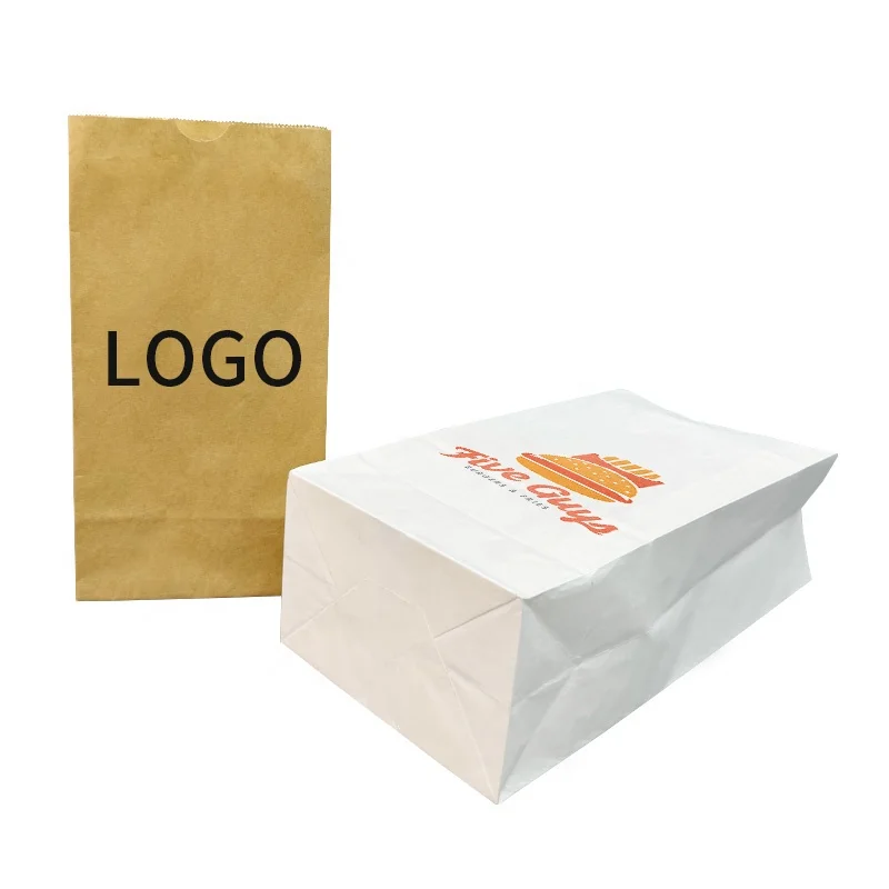 2lb 4lb 6lb 8lb custom printing logo white brown SOS lunch paper bags grocery gift craft snack treat grocery shopping paper bags