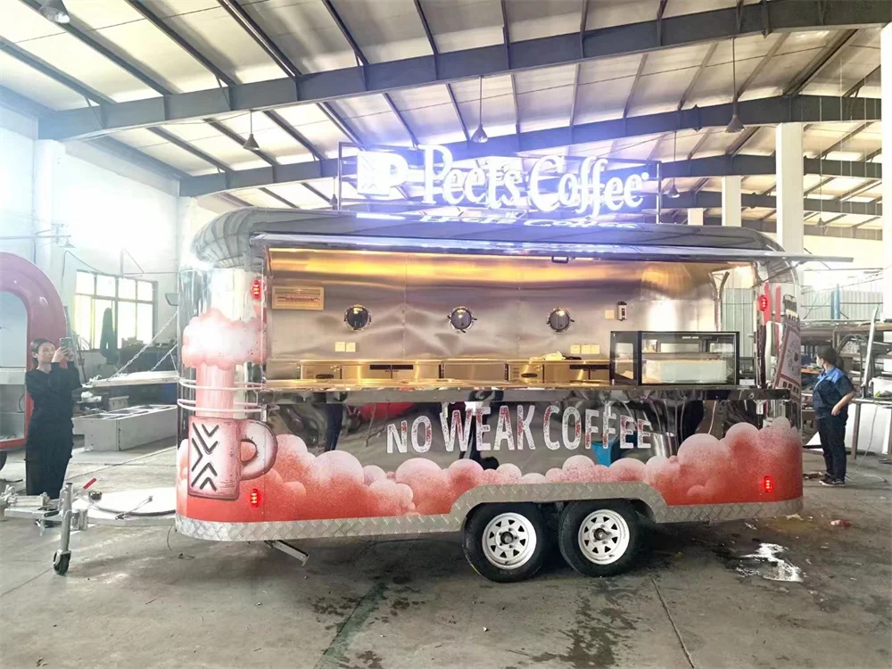 Customised Size Customizable Street Fast Mobile Food Cart Truck Trailer with Kitchen For Shop