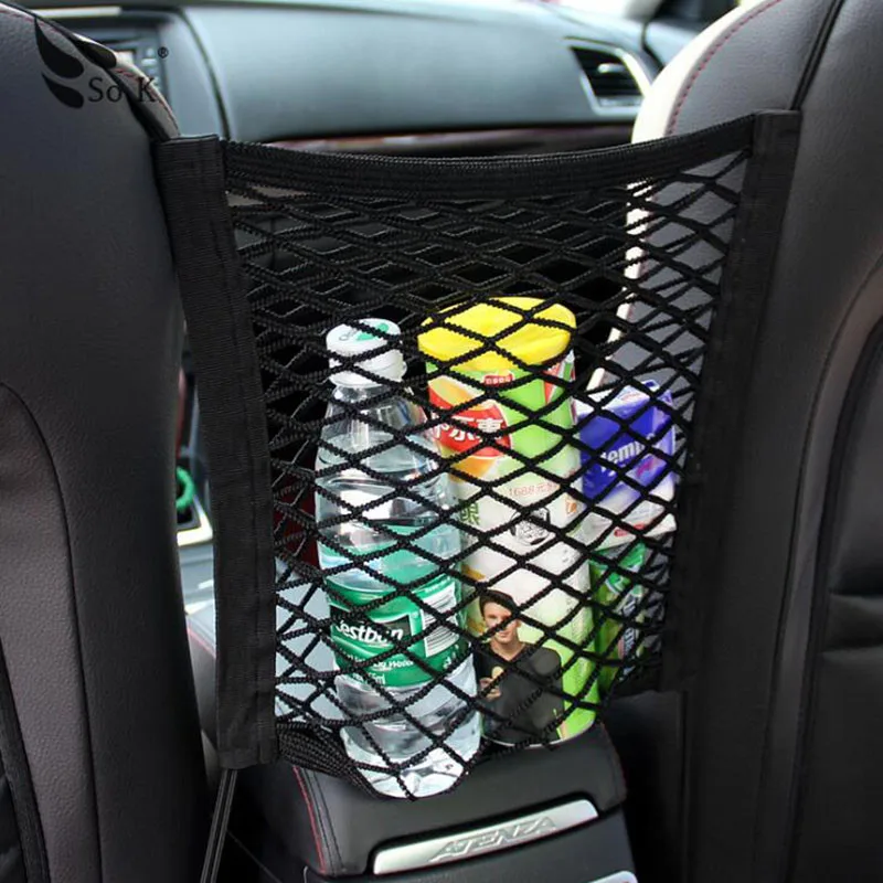 Car Seat Storage Net Pocket Decorative Mesh Bag and Isolation Front Universal in