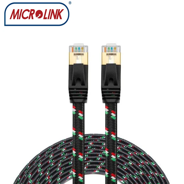 3M cat7 cat8 flat braid jumper  ethernet LAN  ribbon braiding Patch Cord