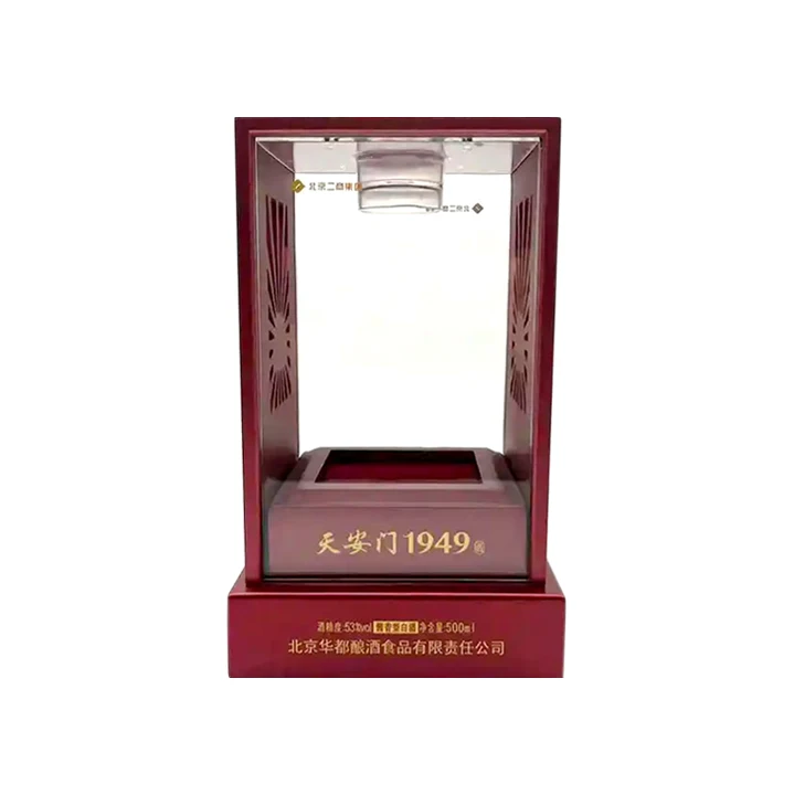 Customized Spirits Wooden Boxes White Wine Display Boxes with Transparent Acrylic Display Lids CNC Engraved Wooden Boxes